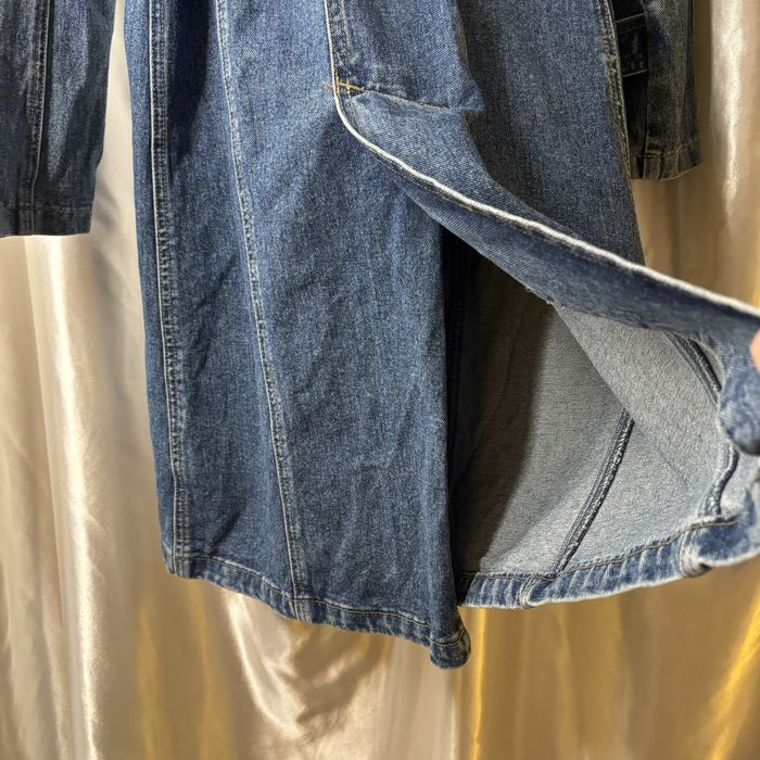 Vintage dżinsowy płaszcz płaszczyk trench trencz alternative denim 90s