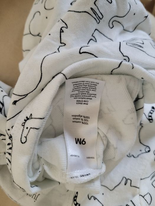 Carter's Białe Body z Długim Rękawem Wzór r. 74 9M