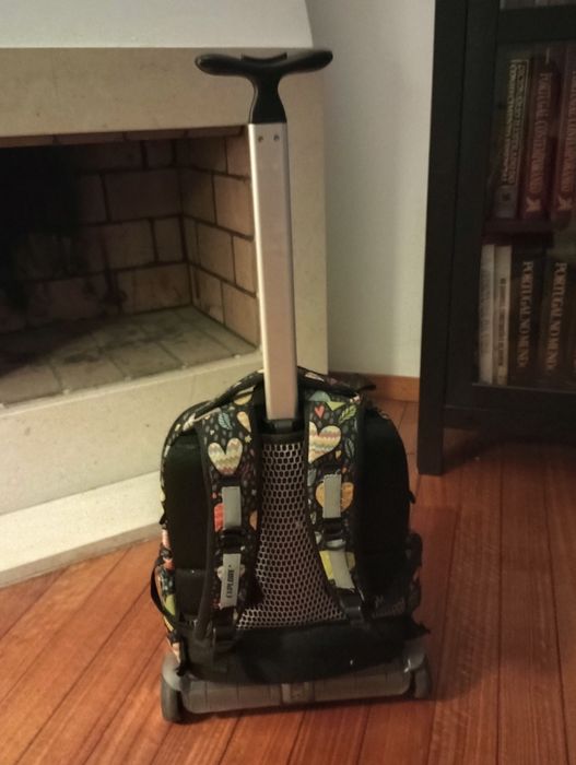 Mochila com corações e com trólei