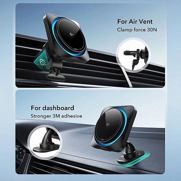 Uchwyt z ładowarką indukcyjną ESR Halolock CryoBoost z MagSafe na desk