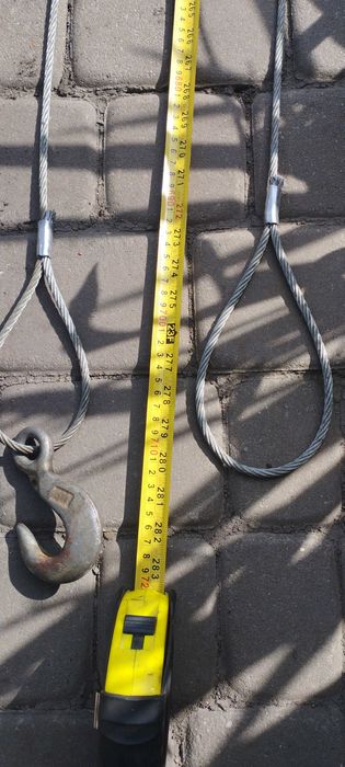 Lina stalowa 12,5 metra  z hakiem , to co na zdjęciach, zakuta