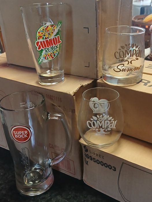 Copos compal sumol caneca super bock