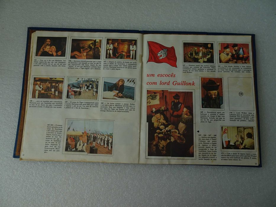 Caderneta de cromos encadernada Sandokan (faltam 23 cromos)