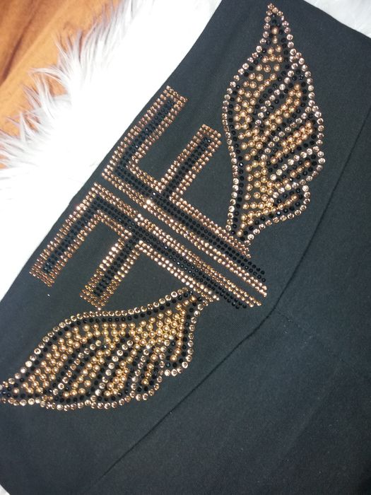 Piękne legginsy z cyrkoniami wysoki stan L