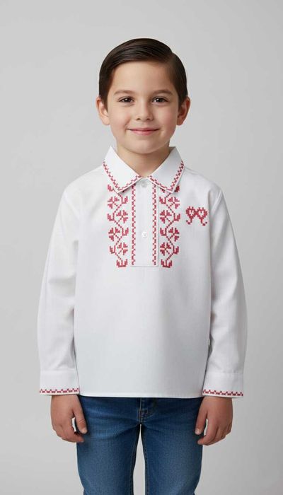 Camisa Bordada a Ponto Cruz - Criança