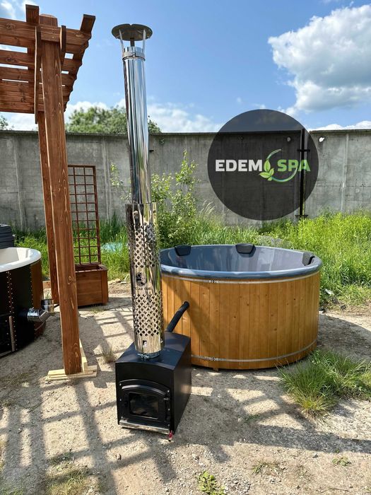 Спа купіль з джакузі на дровах. Карпатський чан з гідромасажем. Фурако