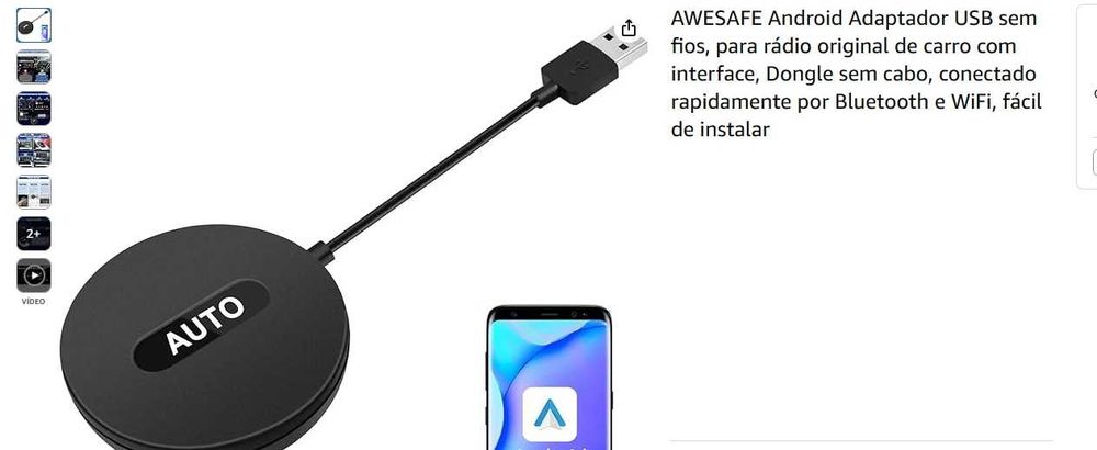 Android auto sem fios AWESAFE