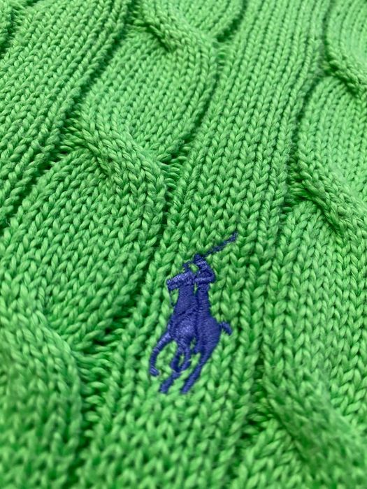 RALPH LAUREN r.M oryginalny sweterek bawełniany warkocz