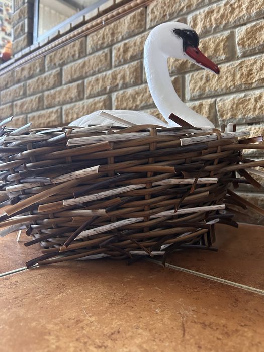 Велике гніздо з лебедем