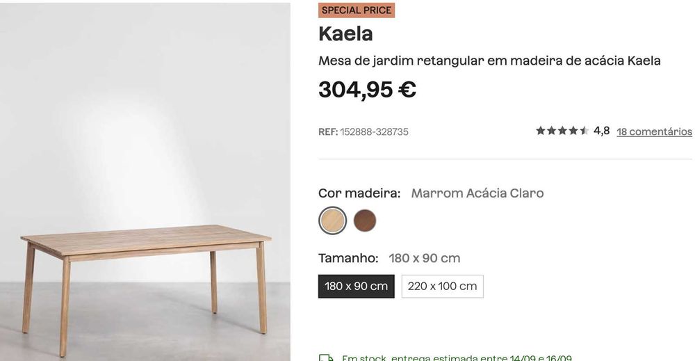 Mesa SKLUM e  cadeiras Kaela ainda empacotada