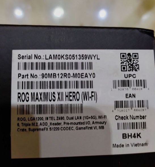 Asus rog MAXIMUS XII hero WI-FI