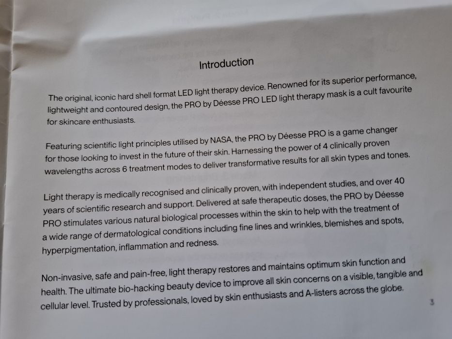 Ledterapia tratamento rosto com terapia de luz LED Déesse Pro