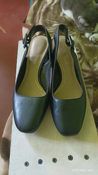 Жіночі туфлі-слінгбеки чорного кольору бренду clarks