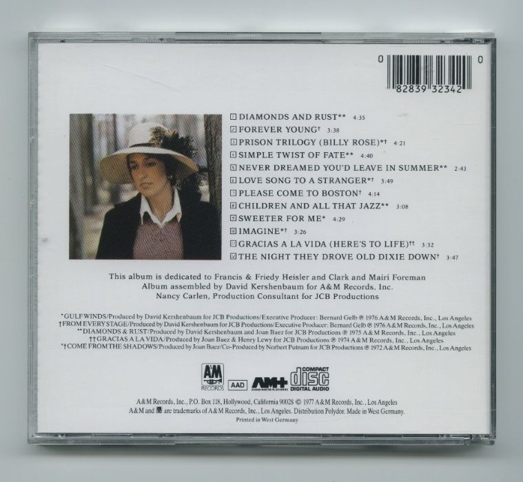 3 CD's Eagles + Bee Gees + Joan Baez