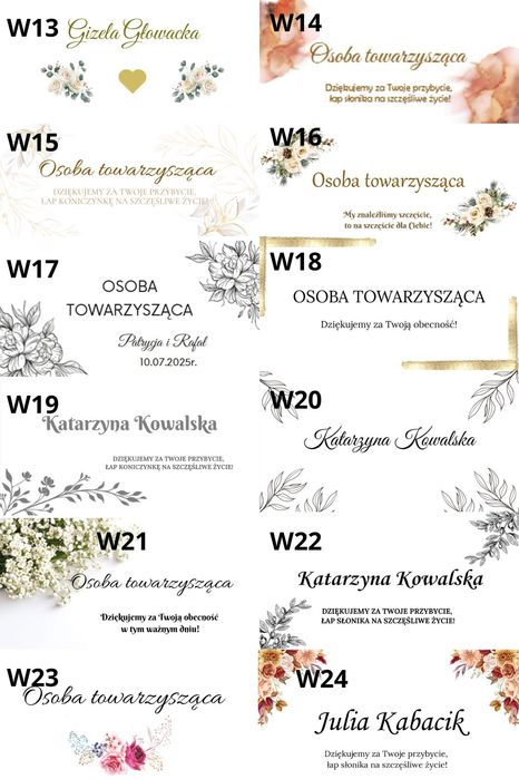 Winietka 2w1 koniczynka Podziękowanie dla gości wesele na Urodziny 18