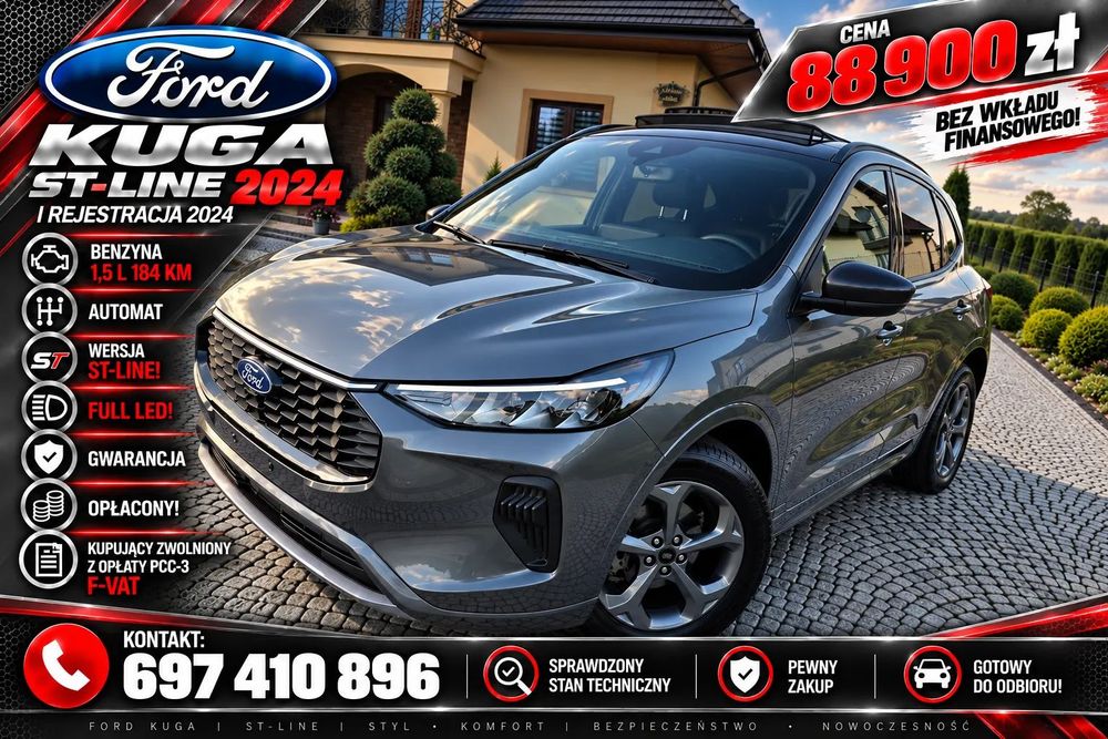 Ford Kuga ESCAPE ST-LINE 4X4 AWD, Panorma, LIFT 2025r, Full Wersja! FV