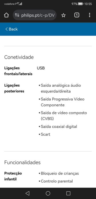 Philips DVP3260 com USB