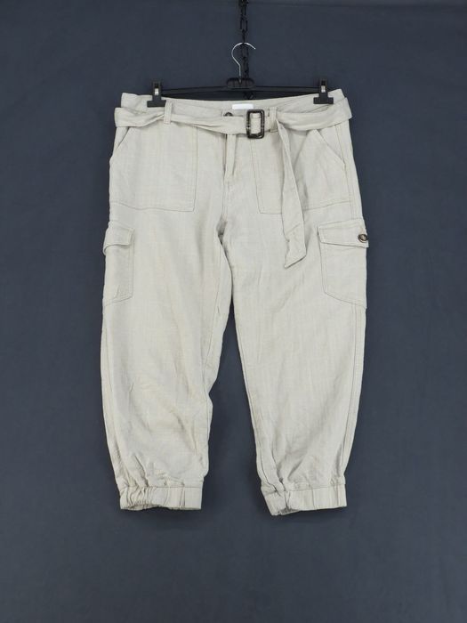Claire Woman lniane spodnie bojówki joggery kapri 7/8 40/L
