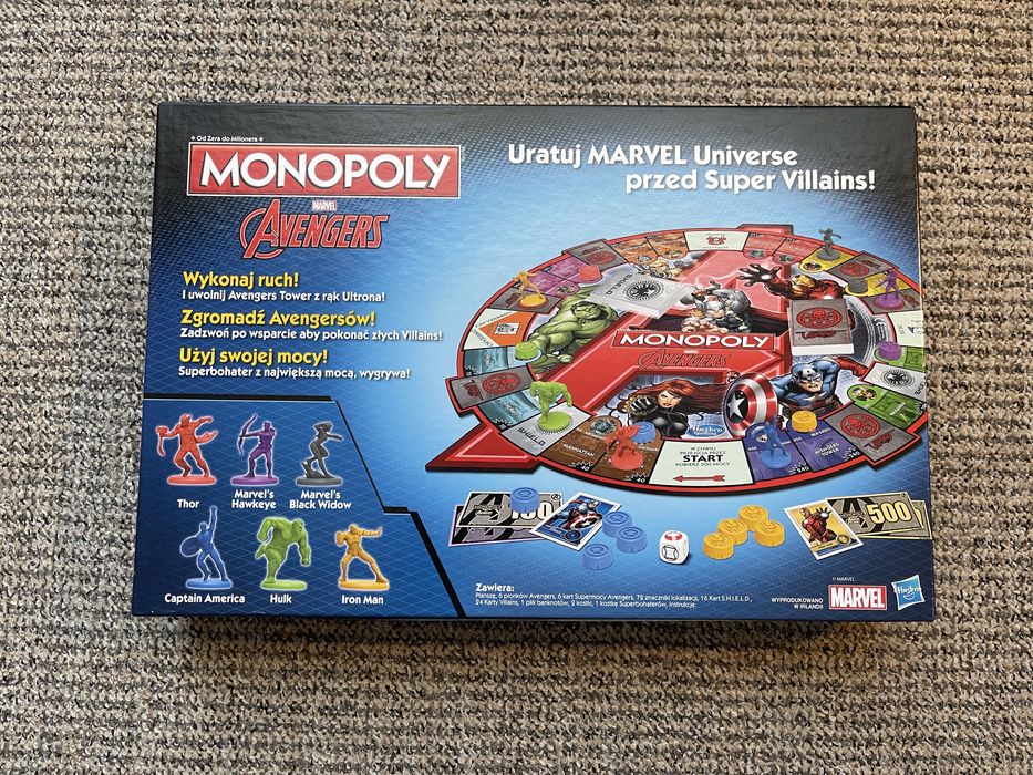 Gra MONOPOLY Avengers w idelanym stanie