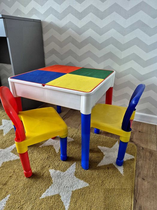 STOLIK dwufunkcyjny LEGO – zabawa i przechowywanie klocków