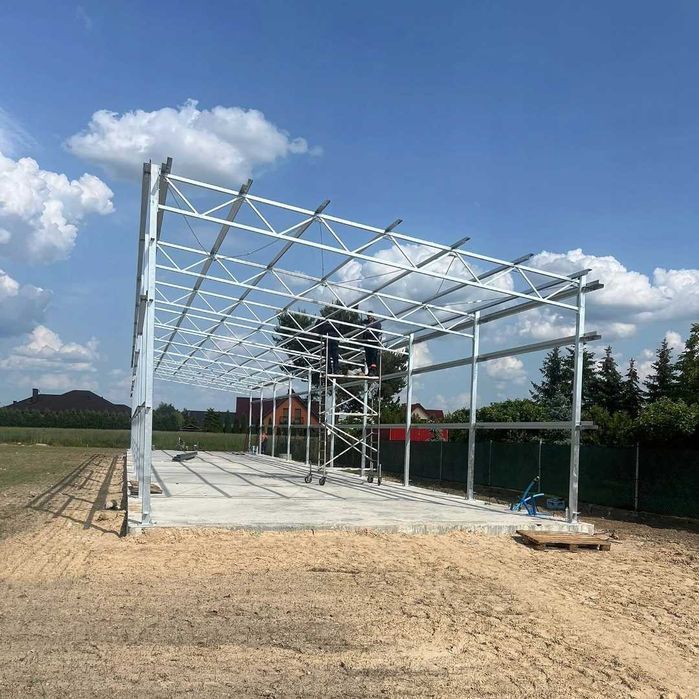 Konstrukcja Stalowa Hali Wiaty JEDNOSPADOWA 6x12x4 Hala całoroczna
