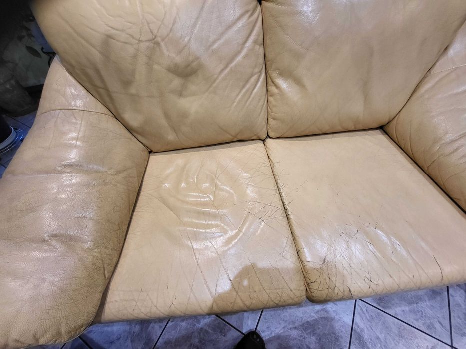 Komplet wypoczynkowy z naturalnej skóry