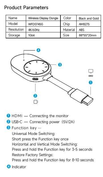 Wireless HDMI адаптер 4K 60Hz  Screen Mirroring, Samsung DeX