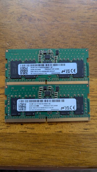 Оперативна пам'ять Micron SODIMM DDR5 16Gb (2x8)