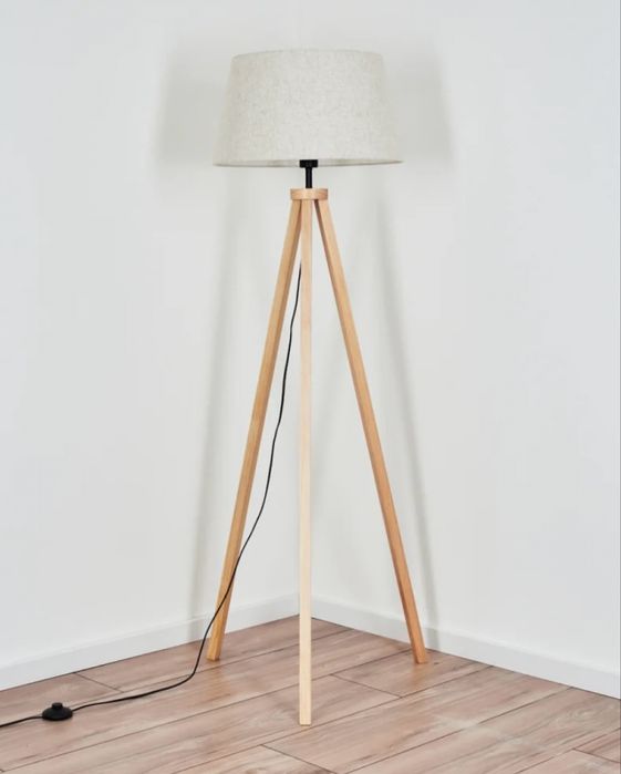 Lampa stojąca z kloszem ecru (nowa)