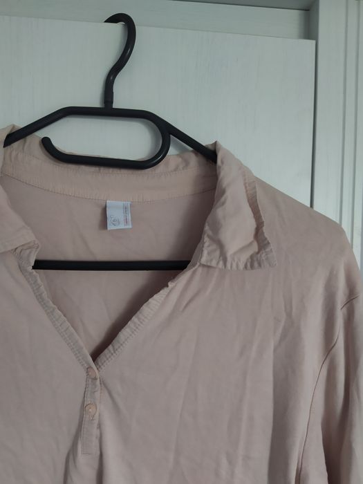 różowa cienka bluza polo oversize xxxl
