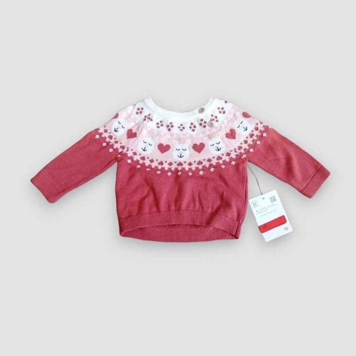 Красивый свитер джемпер хлопок для девочки бренд - C&A р.62 (1-9 мес)