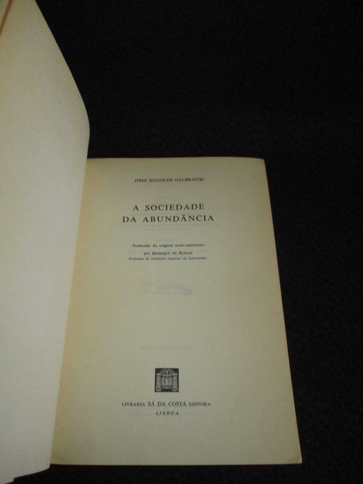 Livro A Sociedade da Abundância John Kenneth Galbraith