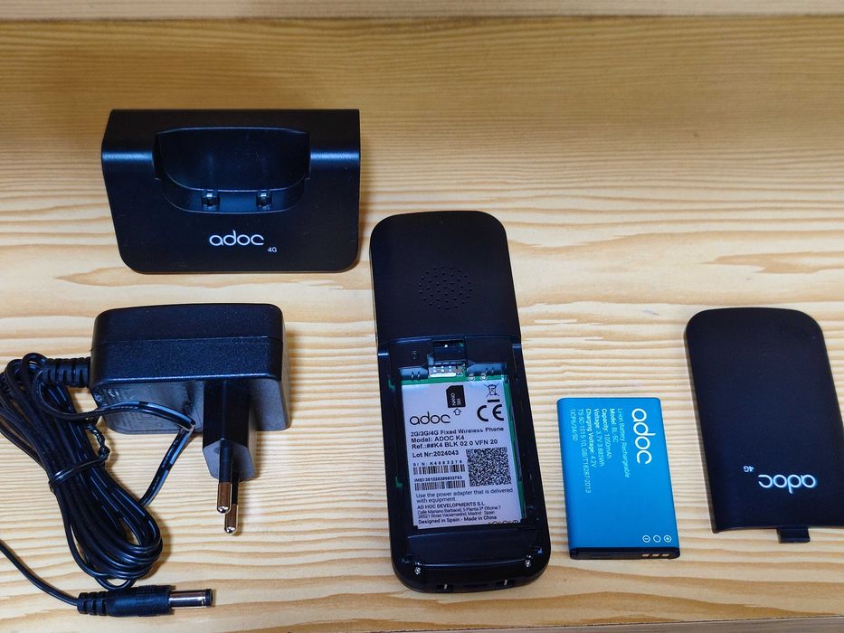 Telefone Fixo 4G MobiWire / adoc – Como Novo + Base de Carregamento + USB