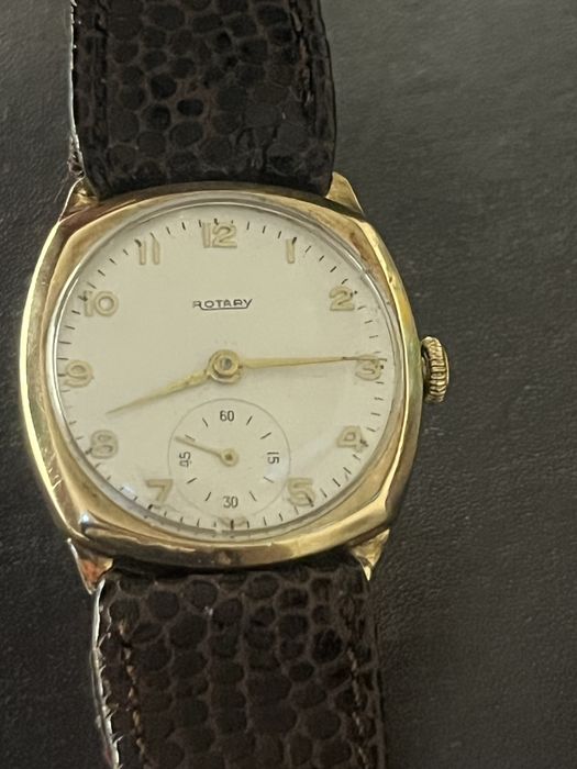 Vintage Rotary 9ct 15,Jewels Złoty Zegarek Mechaniczny Meski