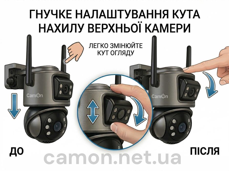 Камера відеоспостереження вулична поворотна 8МП WiFi / ICSEE Вайфай. Двойная уличная вайфай камера видеонаблюдения для дома, дачи айцісі