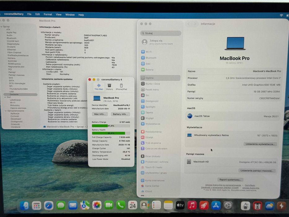 MacBook Pro 16 2019 Touchbar i7 16GB RAM 512GB SSD Super Stan