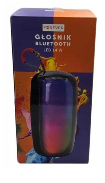 Forever Głośnik BT Radio USB LED 14W