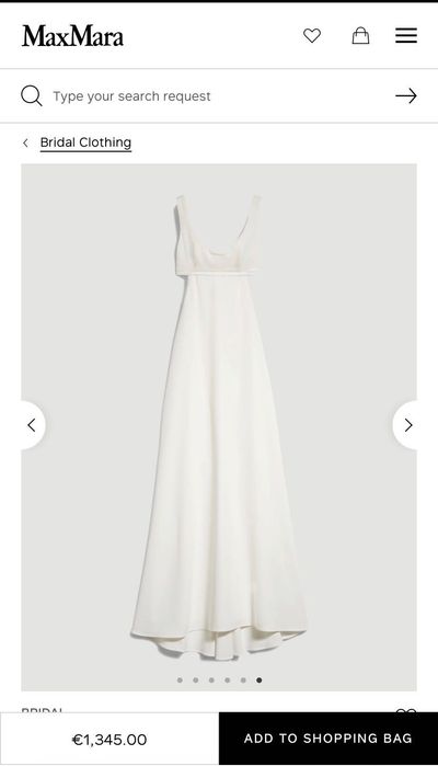 Vestido de Noiva Max Mara XS NOVO