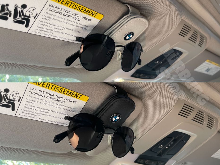 Держатель для очков с логотипом BMW под очечник на козырёк