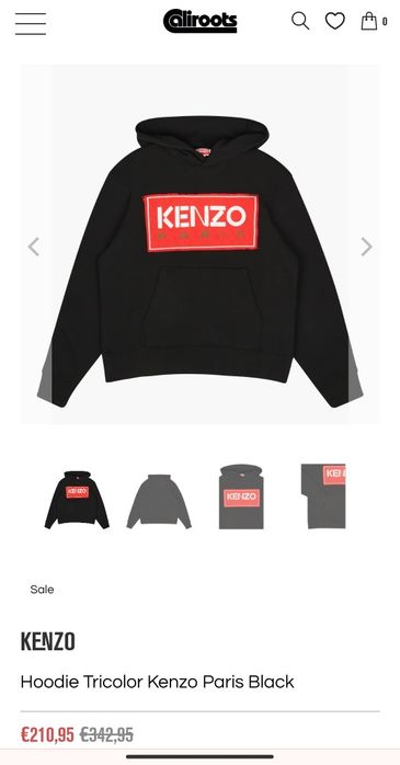 Худі KENZO Paris black big logo luxury item oversized fit (Розмір L)