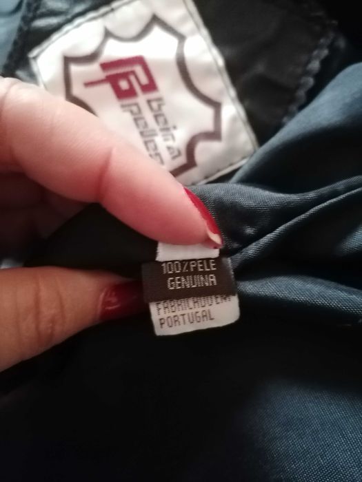 Casaco em pele genuína