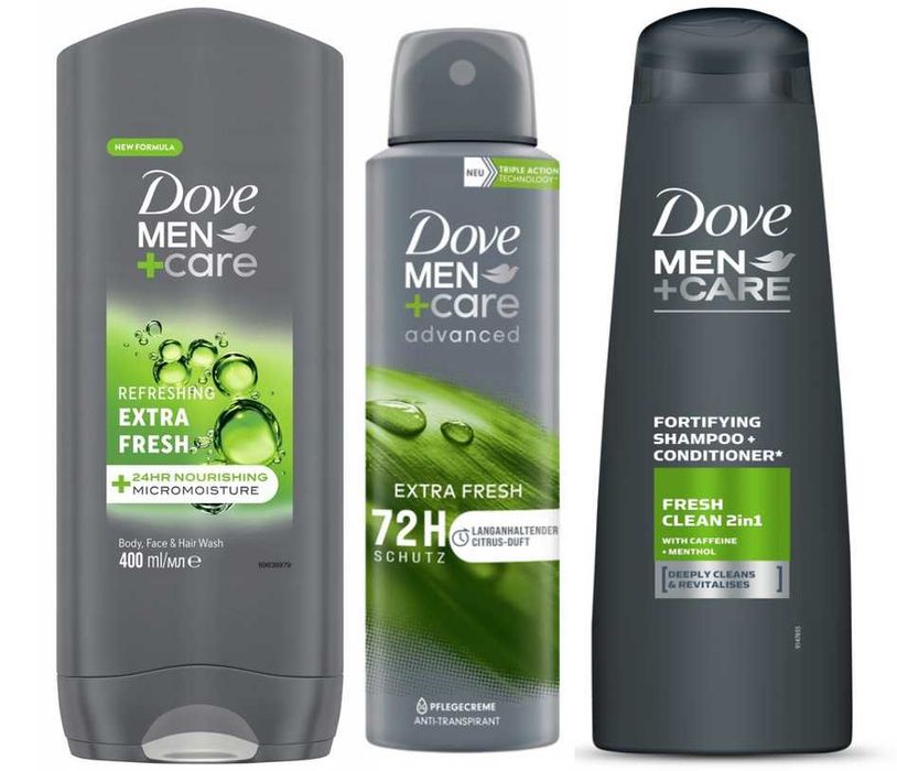 Zestaw dla mężczyzn Dove Men+Care żel pod prysznic+szampon 250ml+dezodorant