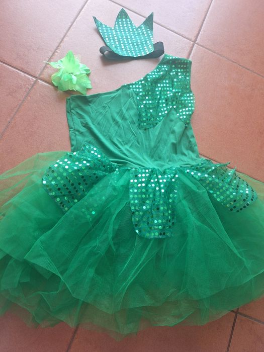 Conjunto fantasia verde brilhante novo