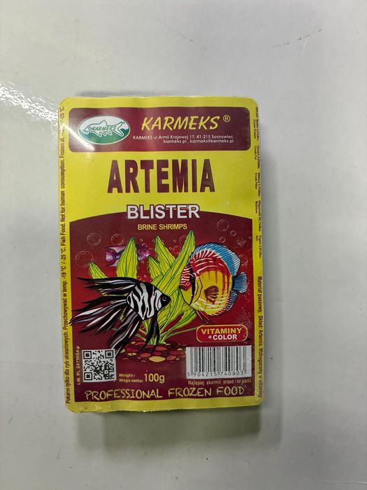 Anemia blister karma mrożona dla ryb.