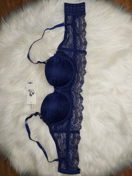 Новий бюстгальтер Анжеліка пуш-ап B 36/80 синій кружевний