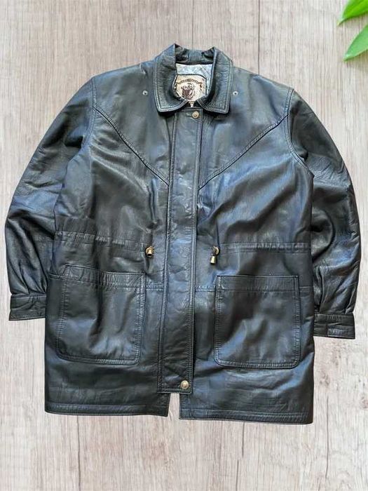 Kurtka skórzana Vera Pelle leather jacket men M L czarny made Italy