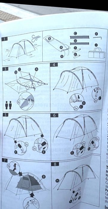Namiot 2-osobowy + karimaty, poduszki + lampa