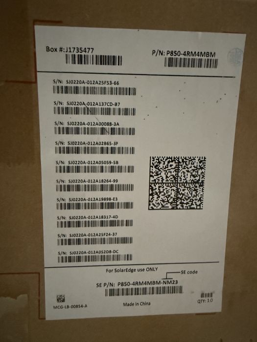 Solaredge P850, P/N: P850-4RM4MBM