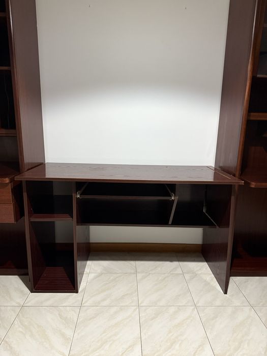 Conjunto moveis quarto | cama solteiro, secretaria e 2 estantes