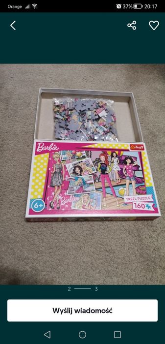 Puzzle Barbie 160 elementów jak nowe. 6+